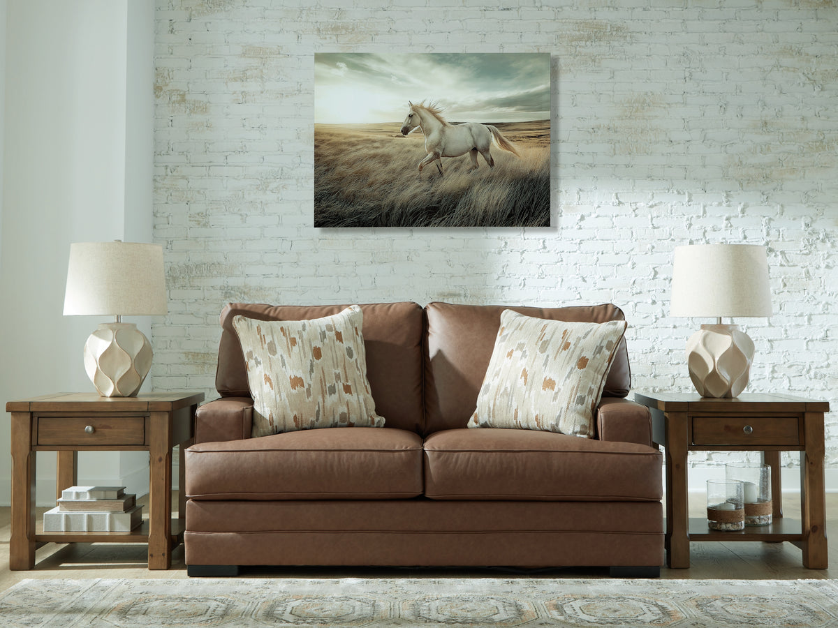 Best Deals Furniture - Ashley Furniture - VillaCourt Loveseat - Loveseat / Caramel - 7490935