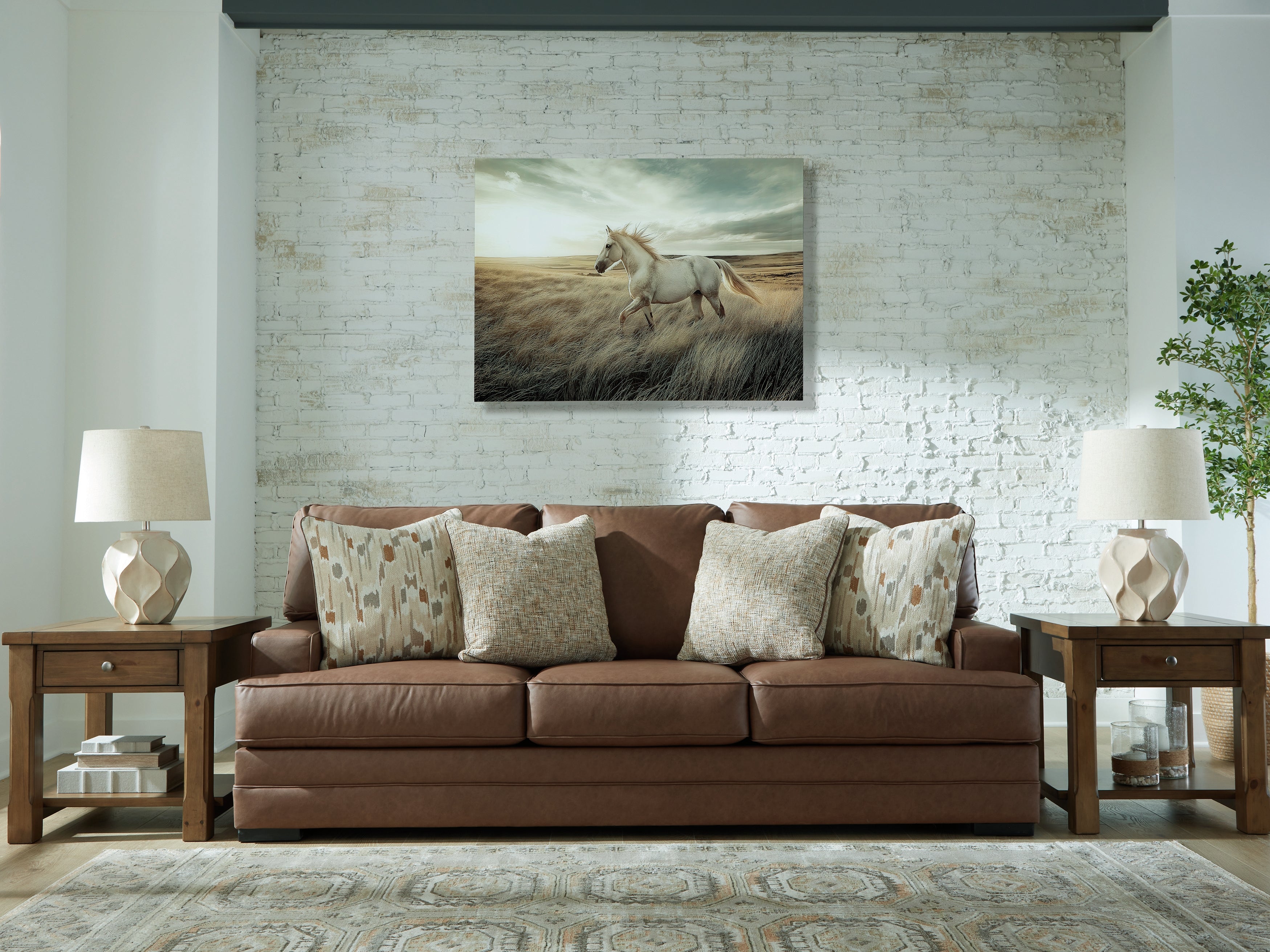 Best Deals Furniture - Ashley Furniture - VillaCourt Living Room - Sofa / Caramel - 7490938