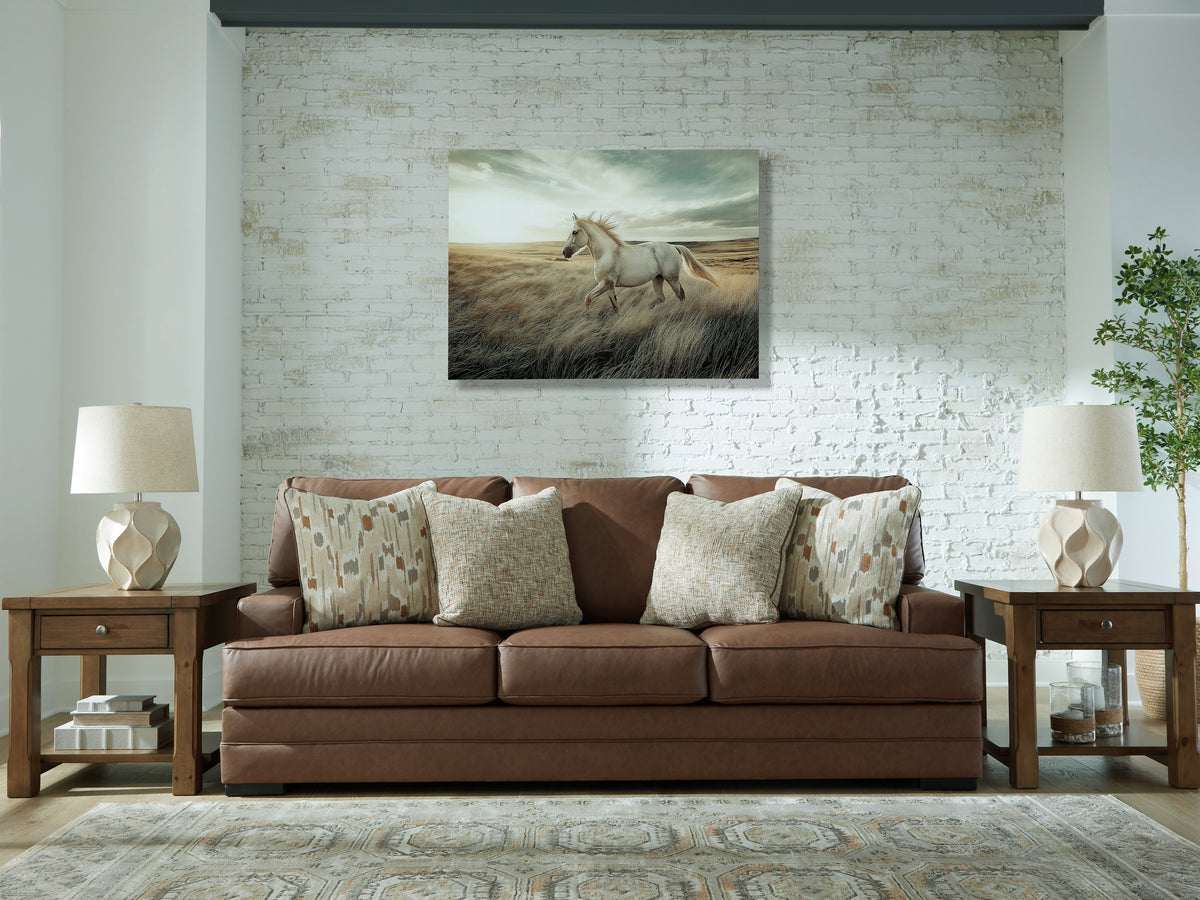 Best Deals Furniture - Ashley Furniture - VillaCourt Living Room - Sofa / Caramel - 7490938