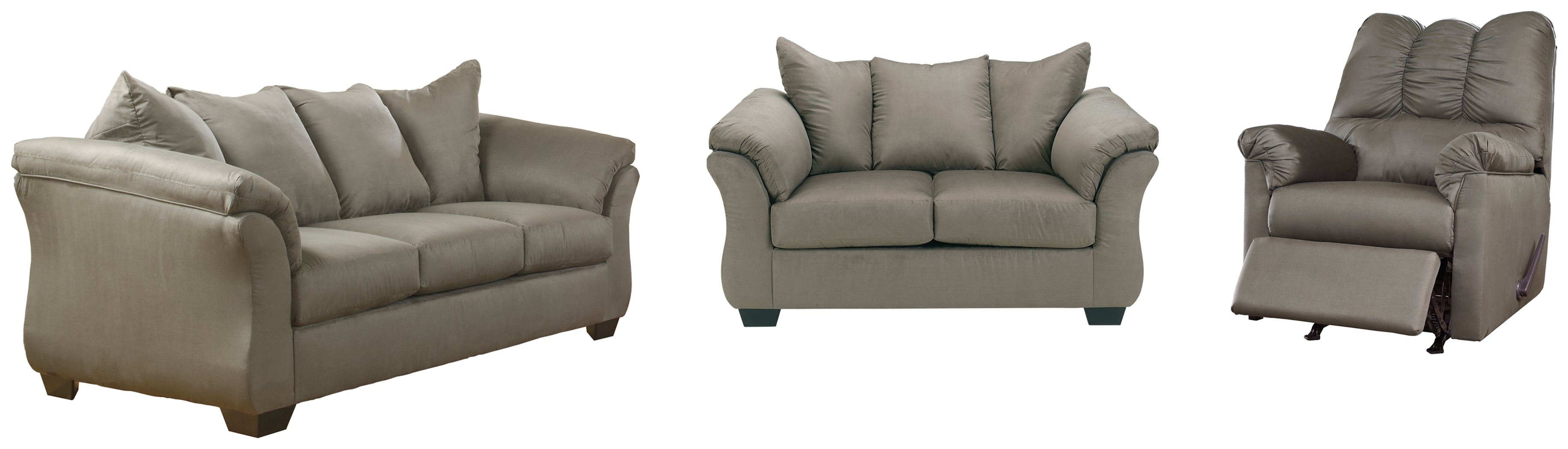 Best Deals Furniture - Ashley Furniture - Darcy Sofa, Loveseat and Recliner - Sofa, Loveseat and Recliner / Cobblestone - 75005U13