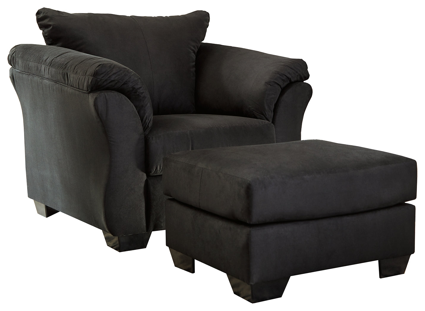 Best Deals Furniture - Ashley Furniture - Darcy Chair and Ottoman - Chair and Ottoman / Black - 75008U3