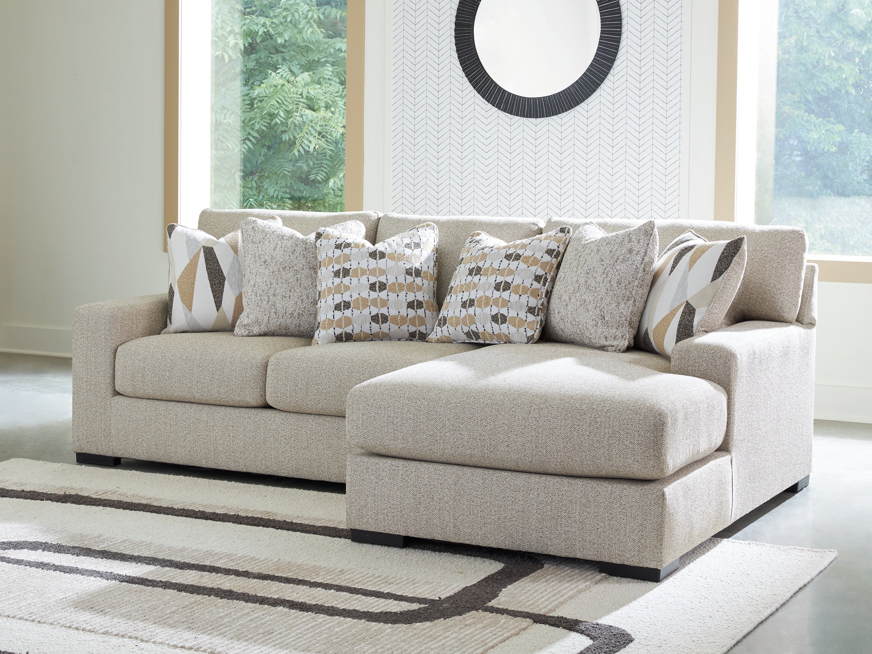 Best Deals Furniture - Ashley Furniture - Laurelgrove 2-Piece Sectional Sofa Chaise - RAF 2-Piece Sectional Sofa Chaise / Pebble - 75105S4