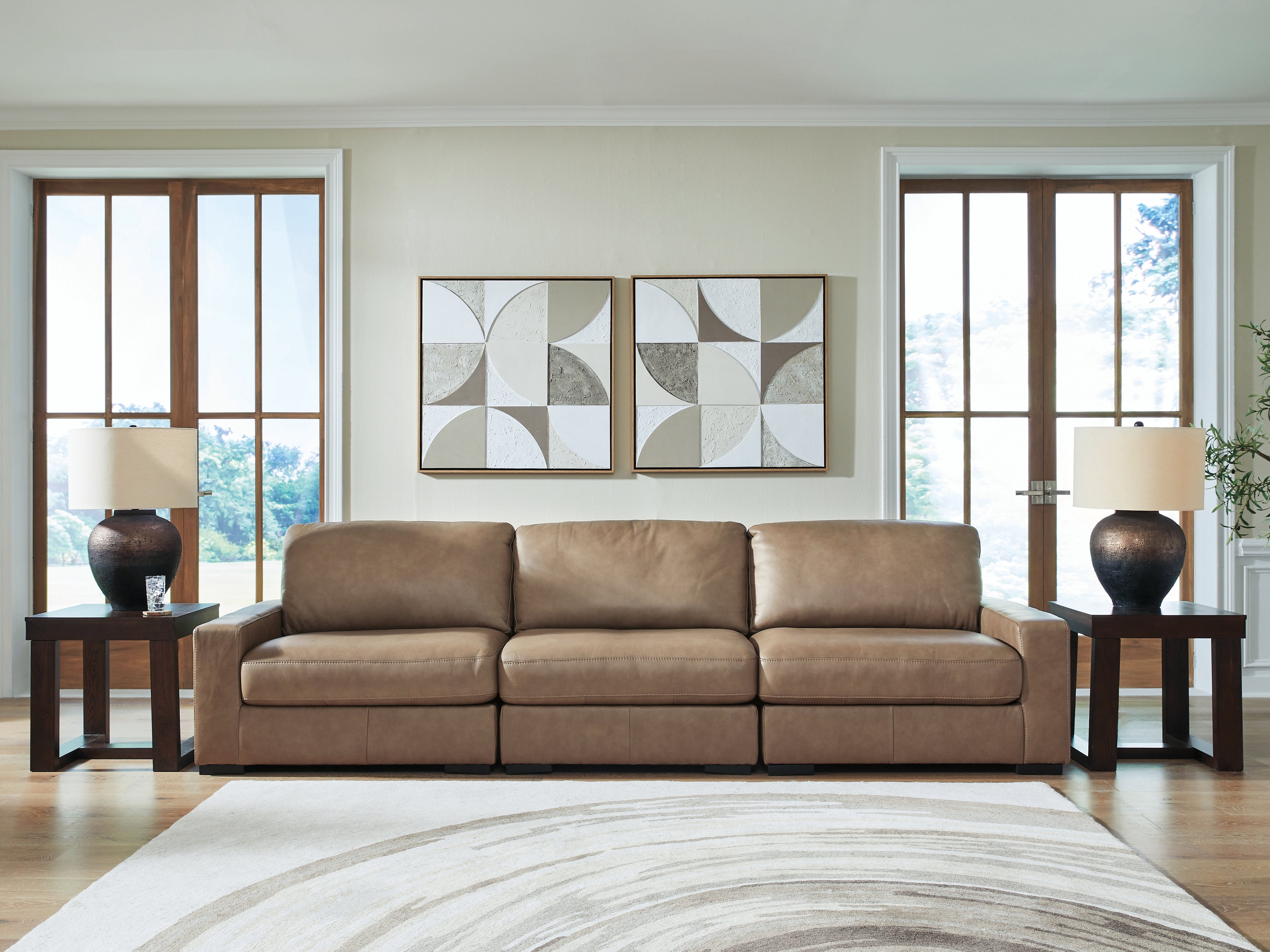 Best Deals Furniture - Ashley Furniture - Veronella 3-Piece Sectional Sofa - RAF 3-Piece Sectional Sofa / Sahara - 76106S2