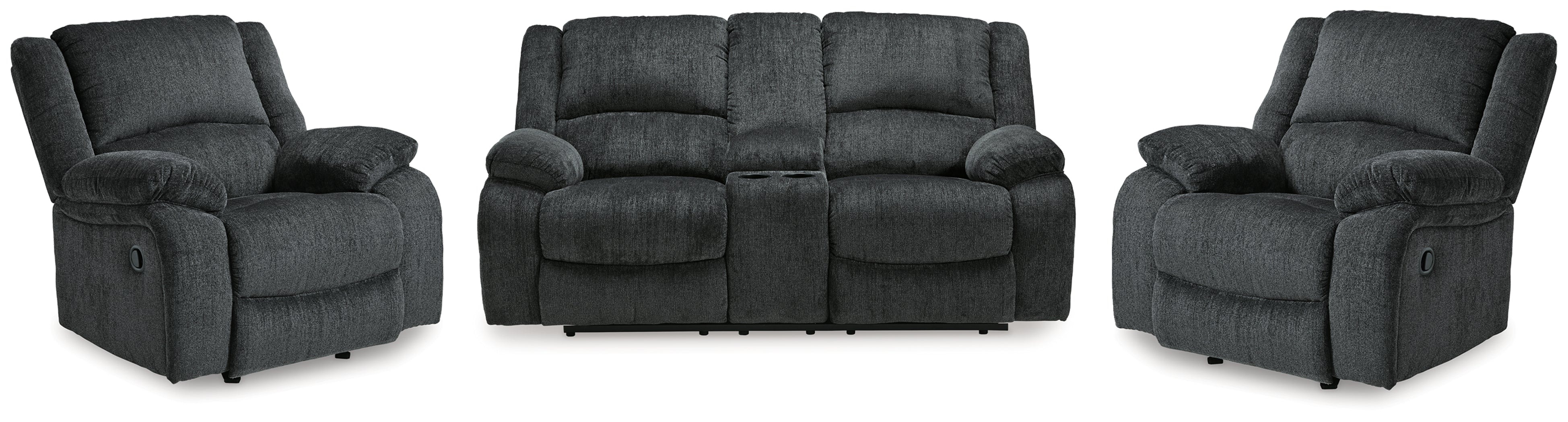Best Deals Furniture - Ashley Furniture - Draycoll Reclining Loveseat and 2 Recliners - Reclining Loveseat and 2 Recliners - 76504U10