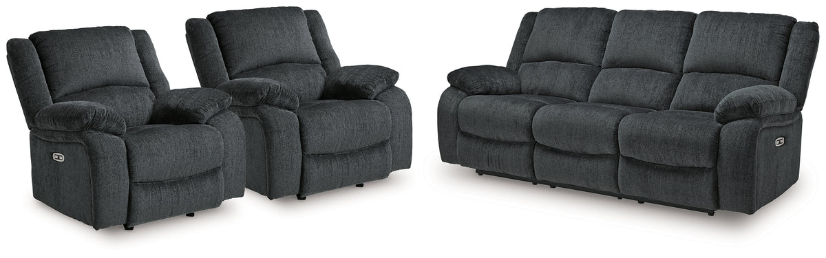Best Deals Furniture - Ashley Furniture - Draycoll Power Reclining Sofa and 2 Power Recliners - Power Reclining Sofa and 2 Power Recliners - 76504U12