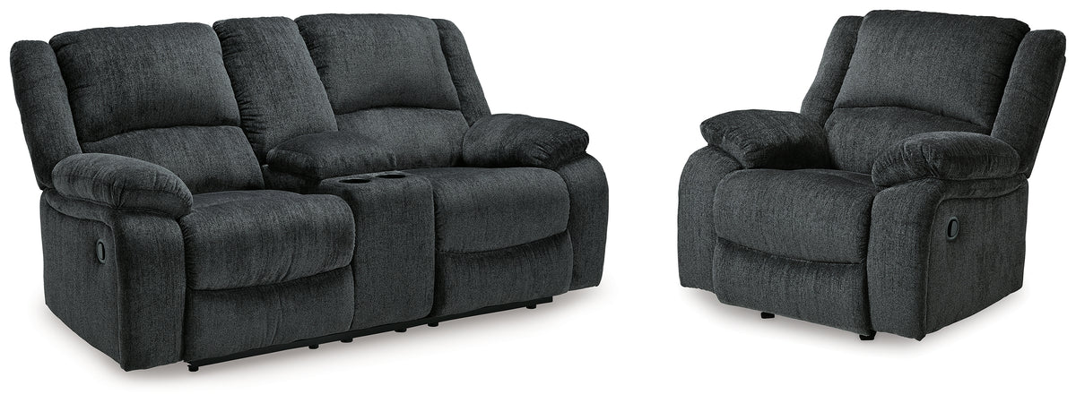 Best Deals Furniture - Ashley Furniture - Draycoll Reclining Loveseat with Console and Recliner - Reclining Loveseat with Console and Recliner - 76504U7