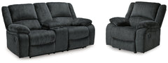 Best Deals Furniture - Ashley Furniture - Draycoll Reclining Loveseat with Console and Recliner - Reclining Loveseat with Console and Recliner - 76504U7