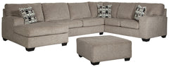 Best Deals Furniture - Ashley Furniture - Ballinasloe 3-Piece Sectional with Ottoman - 3-Piece Sectional with Ottoman / Platinum - 80702U1