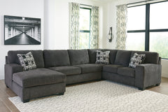 Best Deals Furniture - Ashley Furniture - Ballinasloe 3-Piece Sectional with Chaise - LAF 3-Piece Sectional with Chaise / Smoke - 80703S2