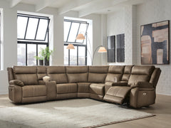 Best Deals Furniture - Ashley Furniture - Max-Momentum 7-Piece Power Reclining Sectional with Audio Consoles - 7-Piece Power Reclining Sectional with Audio Consoles - PC82305S7