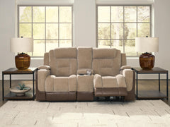 Best Deals Furniture - Ashley Furniture - Mixed Motion Power Reclining Loveseat with Console - PWR REC Loveseat/CON/ADJ HDRST - PC8350418