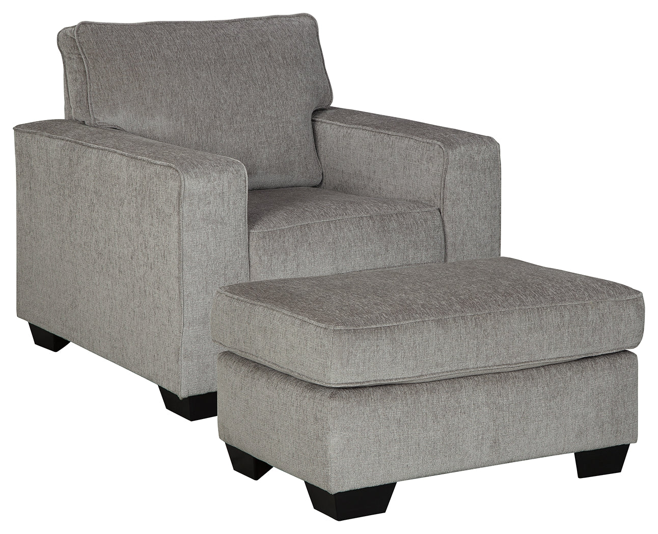 Best Deals Furniture - Ashley Furniture - Altari Chair and Ottoman - Chair and Ottoman / Alloy - 87214U4