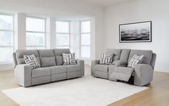Best Deals Furniture - Ashley Furniture - Biscoe Power Reclining Sofa and Loveseat - Power Reclining Sofa and Loveseat / Pewter - 90503U1