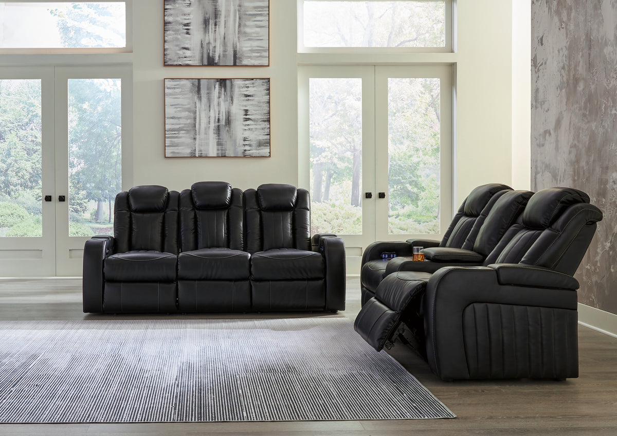 Best Deals Furniture - Ashley Furniture - Caveman Den Power Reclining Sofa and Loveseat - Power Reclining Sofa and Loveseat / Midnight - 90703U1