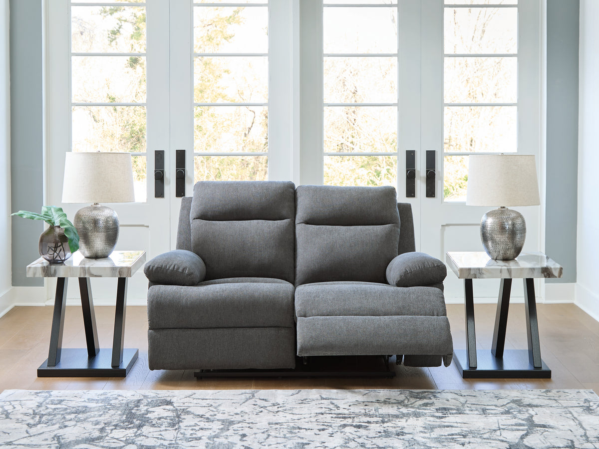 Best Deals Furniture - Ashley Furniture - Side-Swipe Living Room - Reclining Loveseat / Charcoal - PC9140686
