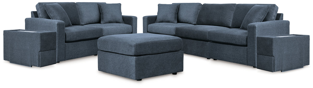 Best Deals Furniture - Ashley Furniture - Modmax 4-Piece Sectional Sofa, 3-Piece Sectional Loveseat and Ottoman - 4-Piece Sectional Sofa, 3-Piece Sectional Loveseat and Ottoman / Ink - 92101U24