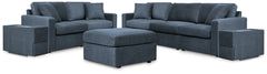 Best Deals Furniture - Ashley Furniture - Modmax 4-Piece Sectional Sofa, 3-Piece Sectional Loveseat and Ottoman - 4-Piece Sectional Sofa, 3-Piece Sectional Loveseat and Ottoman / Ink - 92101U24