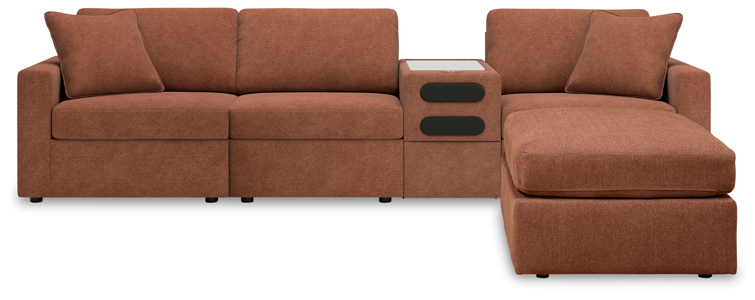 Best Deals Furniture - Ashley Furniture - Modmax 4-Piece Sectional and Ottoman - 4-Piece Sectional and Ottoman / Spice - 92102U11