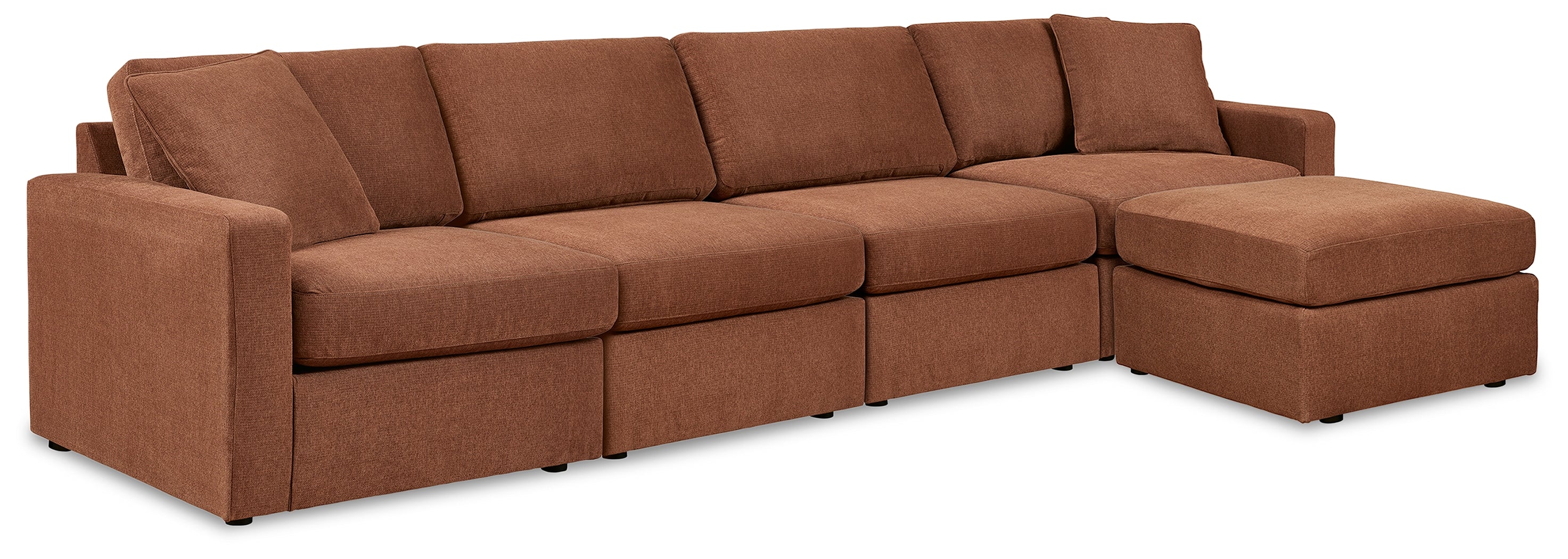 Best Deals Furniture - Ashley Furniture - Modmax 4-Piece Sectional and Ottoman - 4-Piece Sectional and Ottoman / Spice - 92102U2