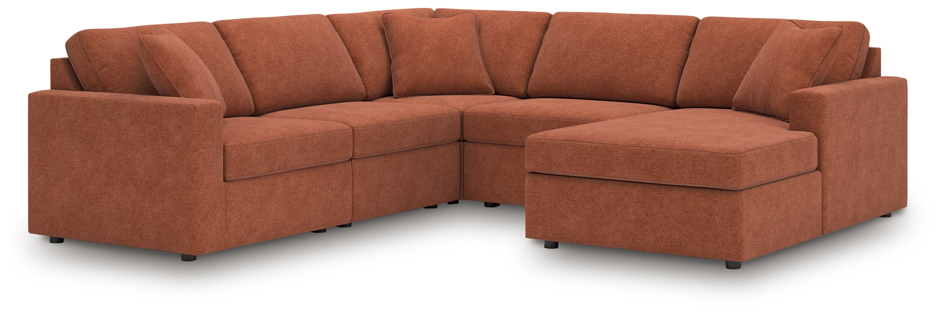 Best Deals Furniture - Ashley Furniture - Modmax 5-Piece Sectional with Chaise - RAF 5-Piece Sectional with Chaise / Spice - 92102S68