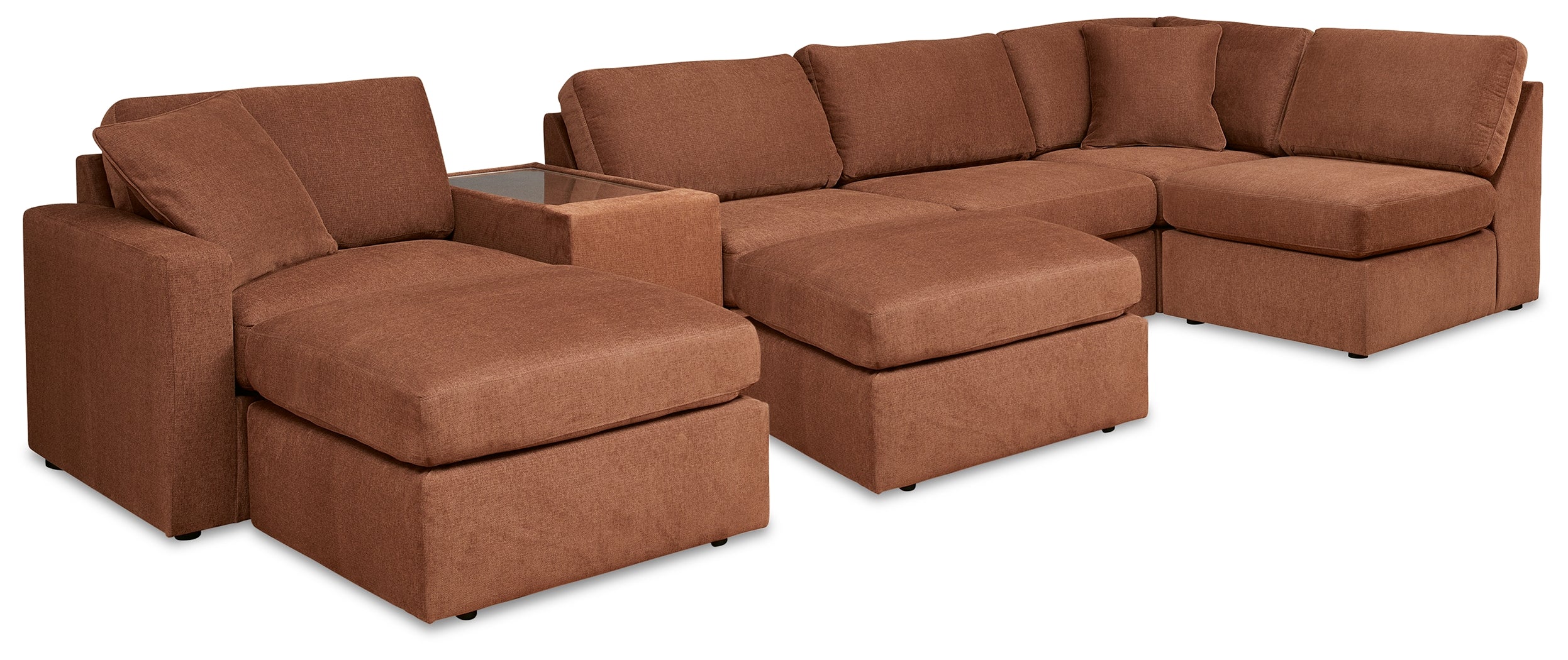 Best Deals Furniture - Ashley Furniture - Modmax 6-Piece Sectional and 2 Ottomans - 6-Piece Sectional and 2 Ottomans / Spice - 92102U5