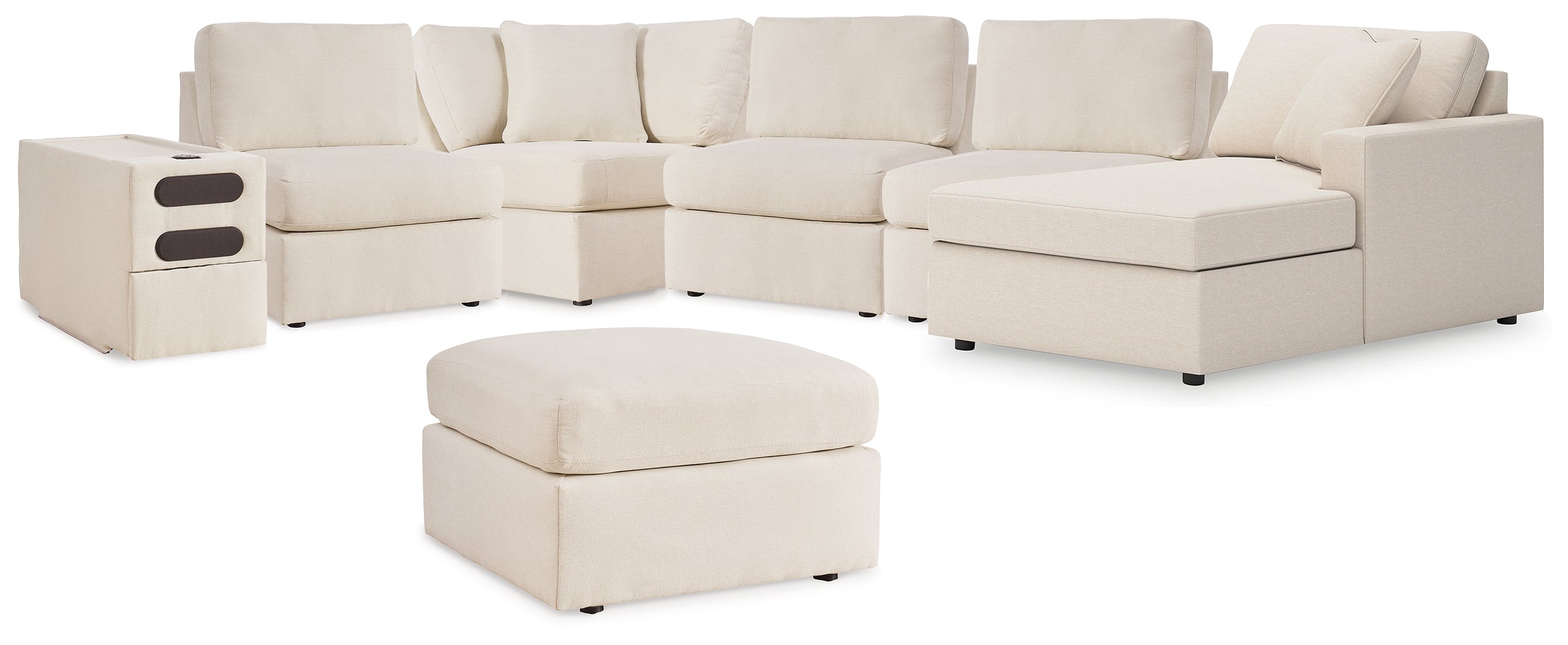 Best Deals Furniture - Ashley Furniture - Modmax 6-Piece Sectional with Chaise and Ottoman - 6-Piece Sectional with Chaise and Ottoman / Oyster - 92103U10