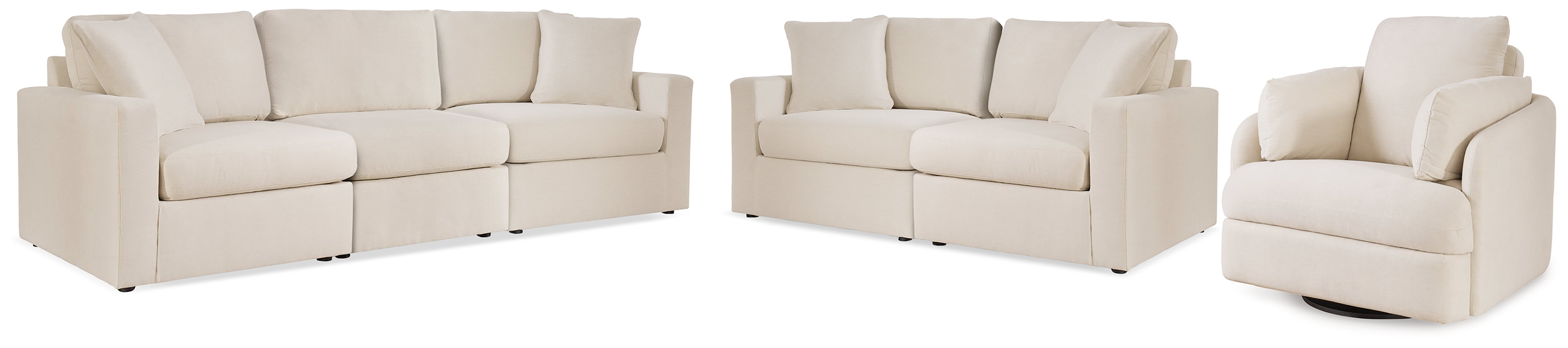 Best Deals Furniture - Ashley Furniture - Modmax 3-Piece Sectional Sofa, 2-Piece Sectional Loveseat and Swivel Glider Recliner - 3-Piece Sectional Sofa, 2-Piece Sectional Loveseat and Swivel Glider Recliner / Oyster - 92103U21