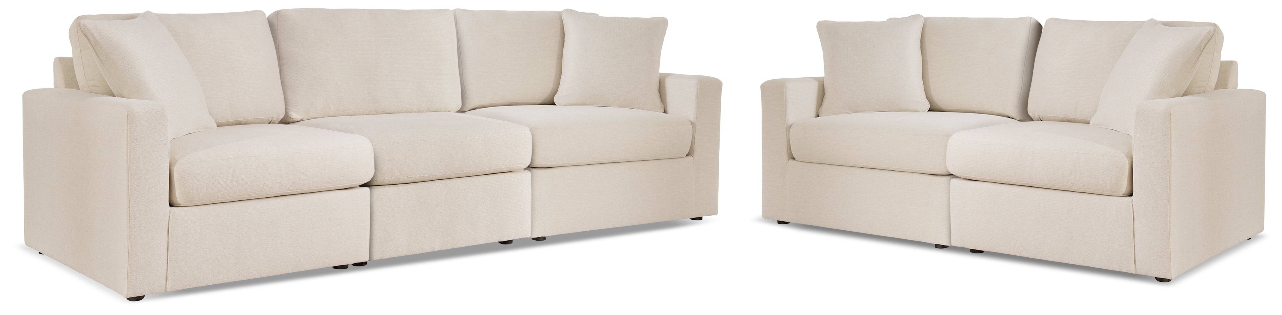 Best Deals Furniture - Ashley Furniture - Modmax 3-Piece Sectional Sofa and 2-Piece Sectional Loveseat - 3-Piece Sectional Sofa and 2-Piece Sectional Loveseat / Oyster - 92103U20