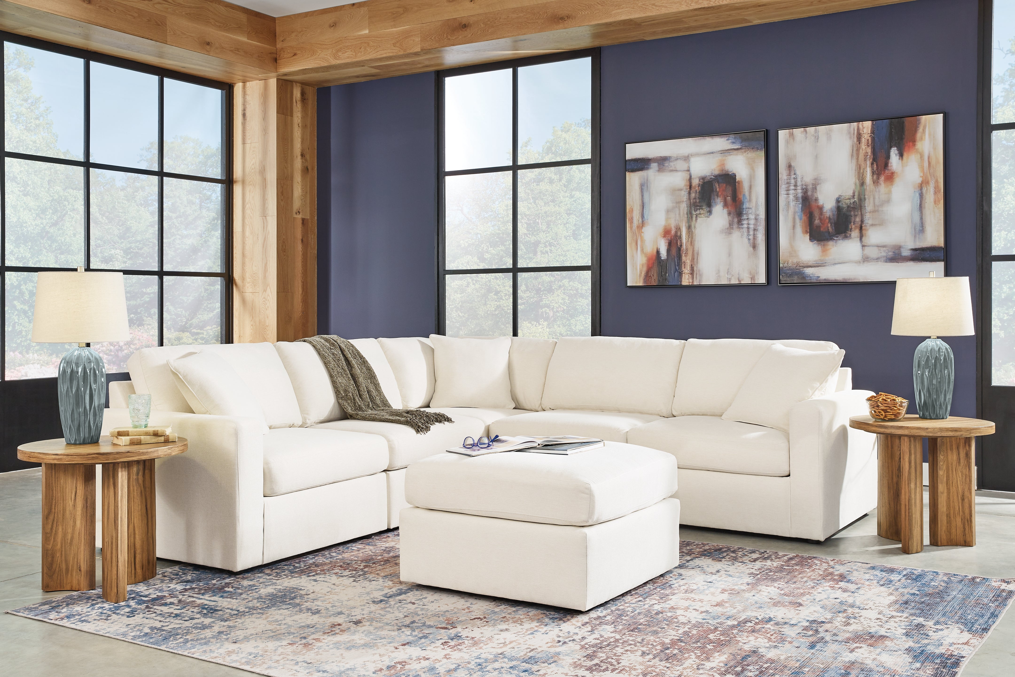 Best Deals Furniture - Ashley Furniture - Modmax 5-Piece Sectional and Ottoman - 5-Piece Sectional and Ottoman / Oyster - 92103U14