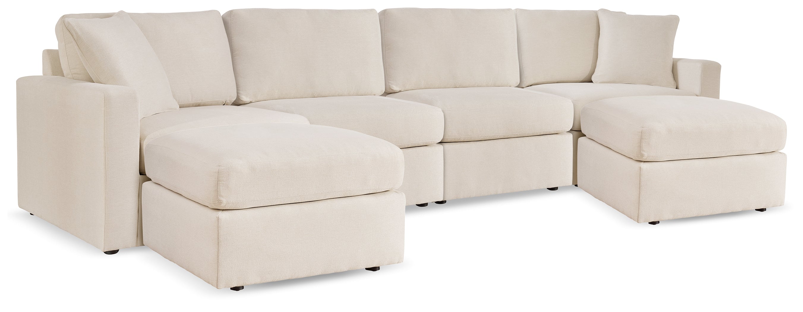 Best Deals Furniture - Ashley Furniture - Modmax 4-Piece Sectional and 2 Ottomans - 4-Piece Sectional and 2 Ottomans / Oyster - 92103U1
