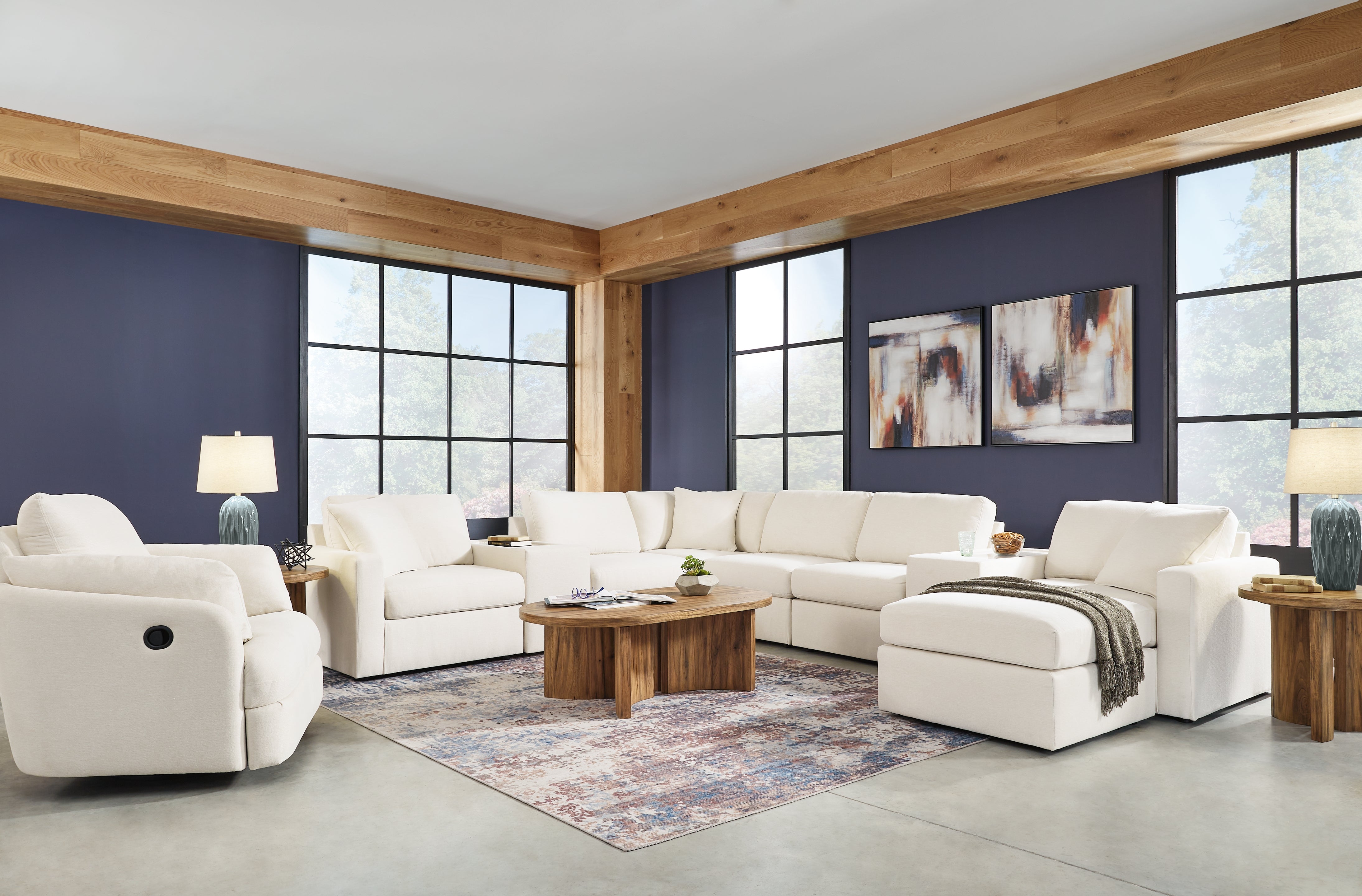 Modmax 6-Piece Sectional and Swivel Glider Recliner