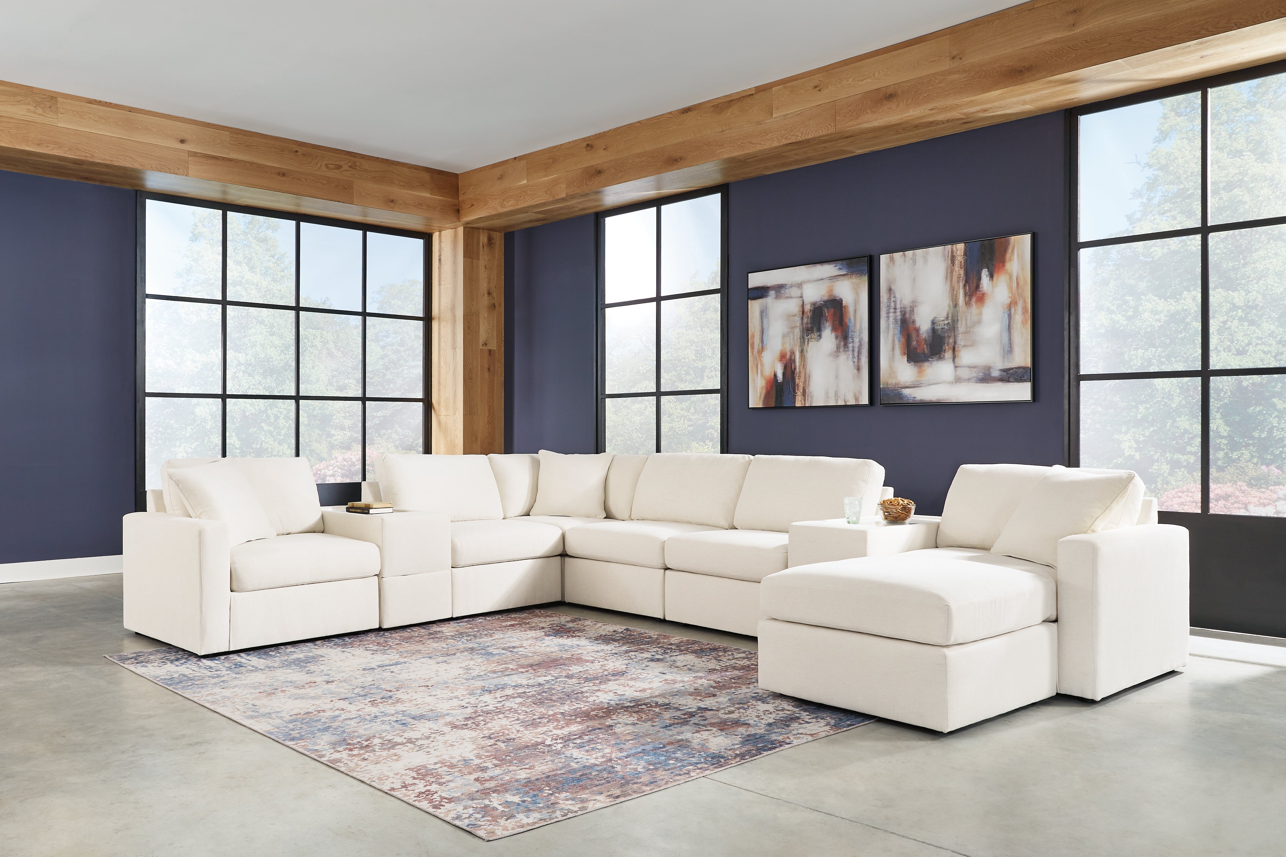 Best Deals Furniture - Ashley Furniture - Modmax 8-Piece Sectional and Ottoman - 8-Piece Sectional and Ottoman / Oyster - 92103U3
