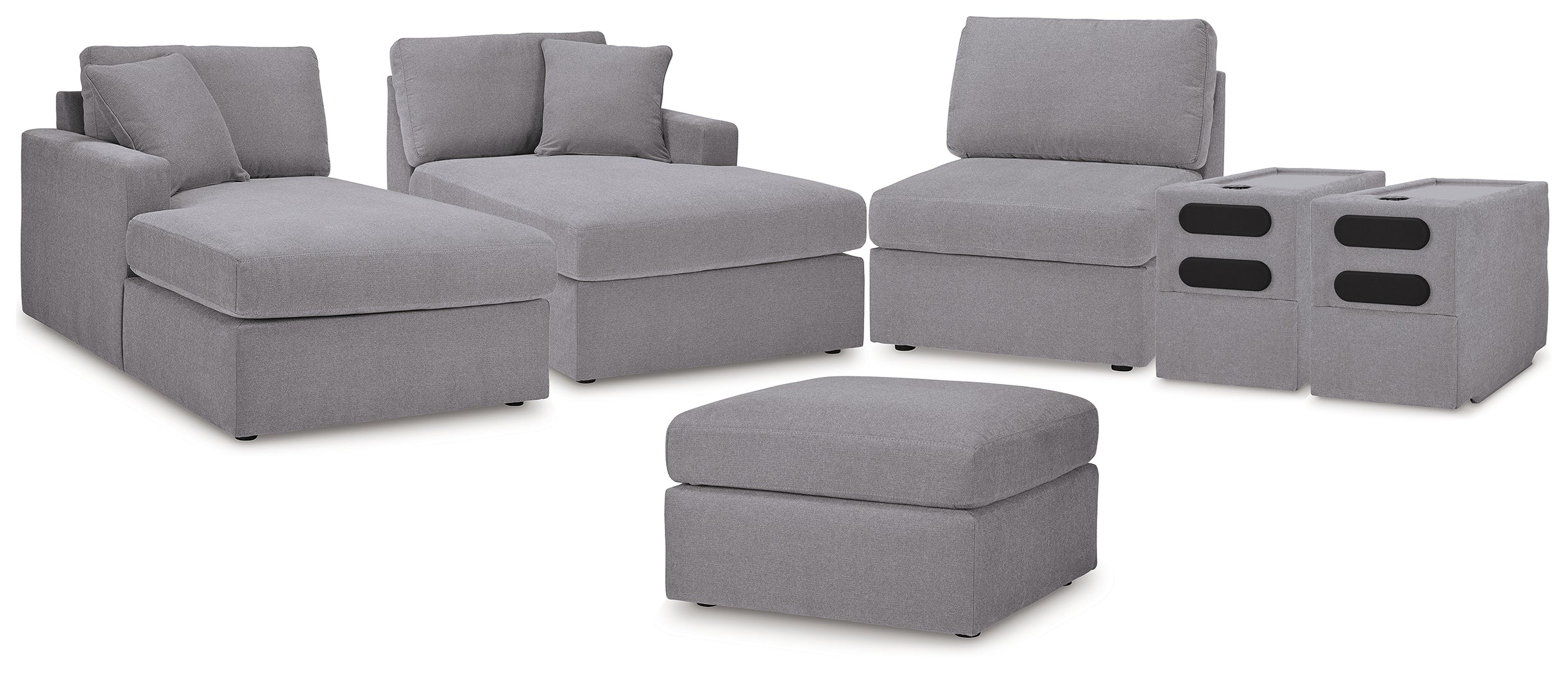 Best Deals Furniture - Ashley Furniture - Modmax 5-Piece Sectional and Ottoman - 5-Piece Sectional and Ottoman / Granite - 92104U24