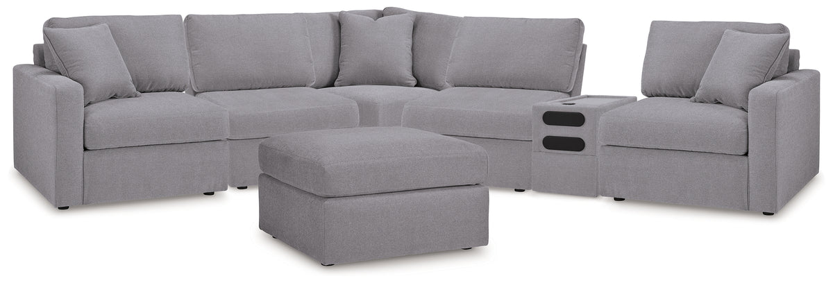 Best Deals Furniture - Ashley Furniture - Modmax 6-Piece Sectional and Oversized Accent Ottoman - 6-Piece Sectional and Oversized Accent Ottoman / Granite - 92104U25