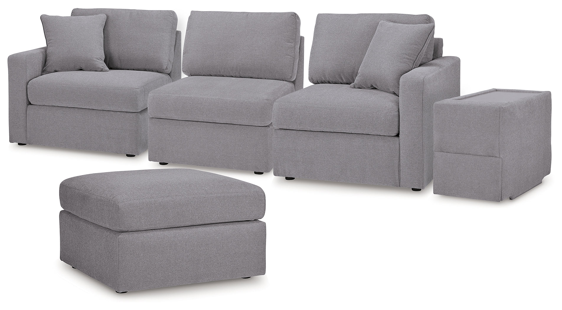 Best Deals Furniture - Ashley Furniture - Modmax 4-Piece Sectional and Ottoman - 4-Piece Sectional and Ottoman / Granite - 92104U12