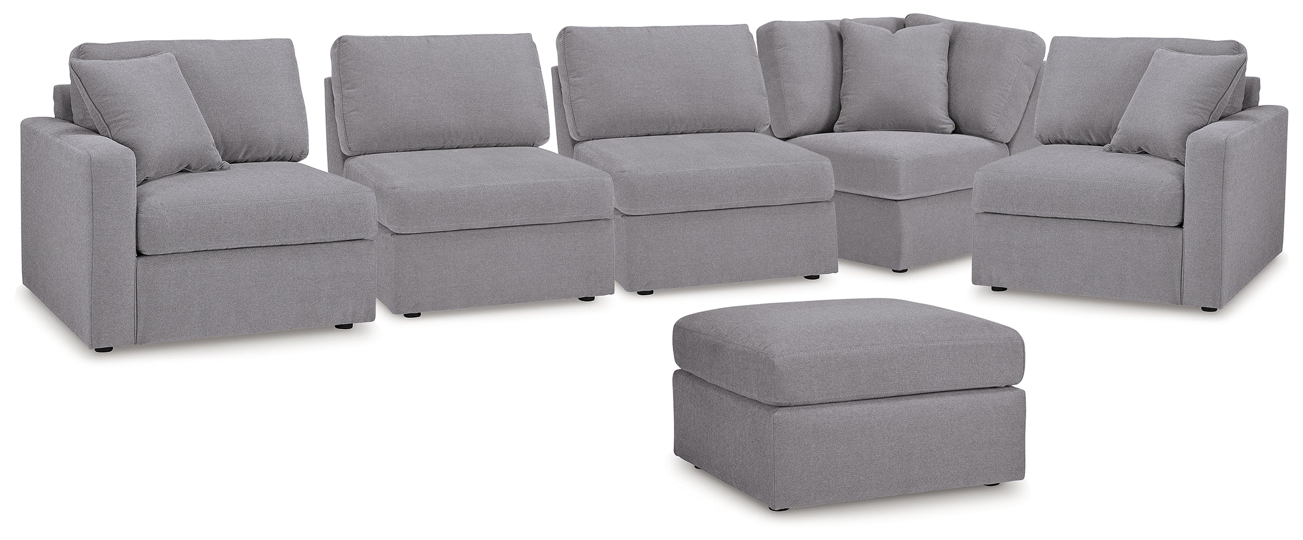 Best Deals Furniture - Ashley Furniture - Modmax 5-Piece Sectional and Ottoman - 5-Piece Sectional and Ottoman / Granite - 92104U14