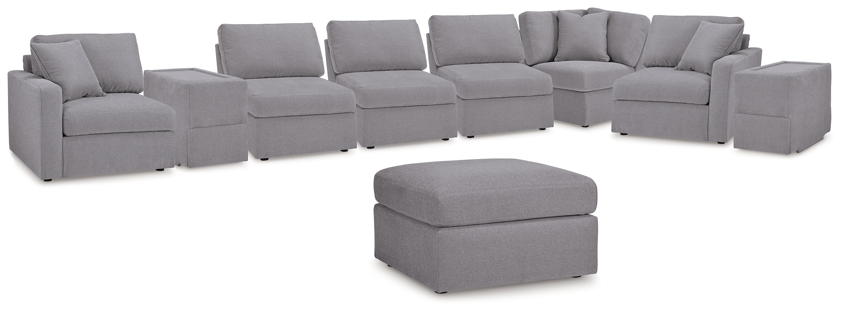 Best Deals Furniture - Ashley Furniture - Modmax 8-Piece Sectional and Ottoman - 8-Piece Sectional and Ottoman / Granite - 92104U3