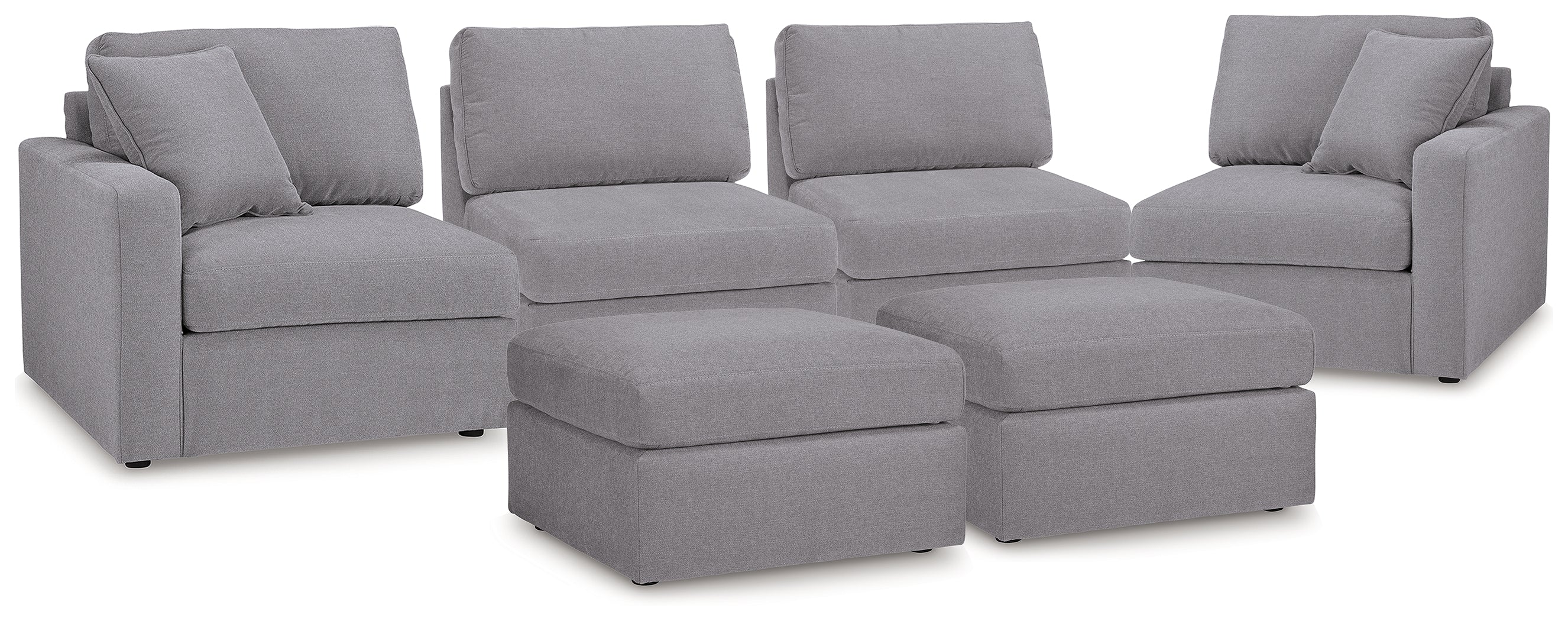Best Deals Furniture - Ashley Furniture - Modmax 4-Piece Sectional and 2 Ottomans - 4-Piece Sectional and 2 Ottomans / Granite - 92104U1