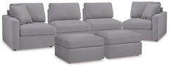 Best Deals Furniture - Ashley Furniture - Modmax 4-Piece Sectional and 2 Ottomans - 4-Piece Sectional and 2 Ottomans / Granite - 92104U1
