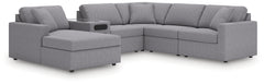 Best Deals Furniture - Ashley Furniture - Modmax 6-Piece Sectional with Audio System and Chaise - RAF 6-Piece Sectional with Audio System and Chaise / Oyster - 92103S50