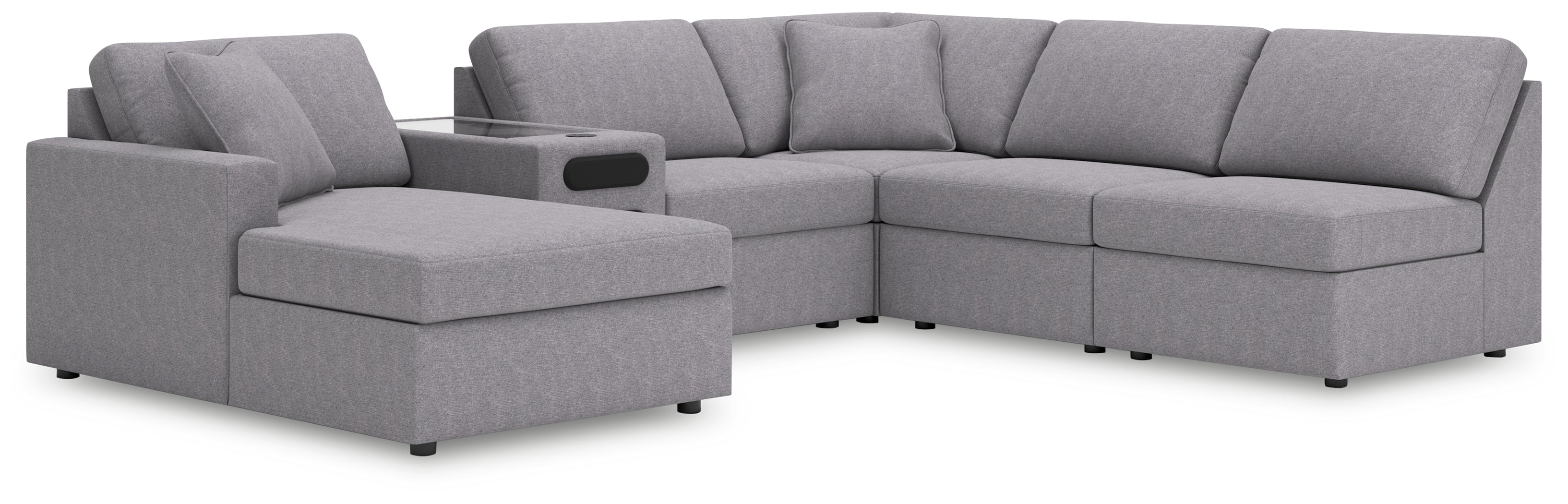 Best Deals Furniture - Ashley Furniture - Modmax 6-Piece Sectional with Chaise - RAF 6-Piece Sectional with Chaise / Granite - 92104S24