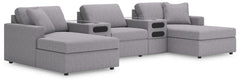 Best Deals Furniture - Ashley Furniture - Modmax 5-Piece Sectional with Chaise and Audio Console - RAF 5-Piece Sectional with Chaise and Audio Console / Granite - 92104S47