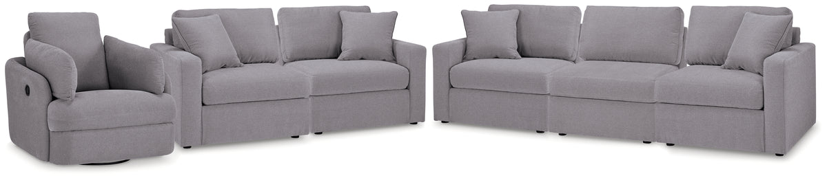 Best Deals Furniture - Ashley Furniture - Modmax 3-Piece Sectional Sofa, 2-Piece Sectional Loveseat and Swivel Glider Recliner - 3-Piece Sectional Sofa, 2-Piece Sectional Loveseat and Swivel Glider Recliner / Granite - 92104U21