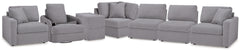 Best Deals Furniture - Ashley Furniture - Modmax 6-Piece Sectional and Swivel Glider Recliner - 6-Piece Sectional and Swivel Glider Recliner / Granite - 92104U17