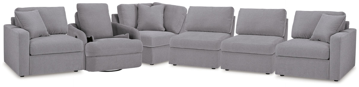 Best Deals Furniture - Ashley Furniture - Modmax 5-Piece Sectional and Swivel Glider Recliner - 5-Piece Sectional and Swivel Glider Recliner / Granite - 92104U15