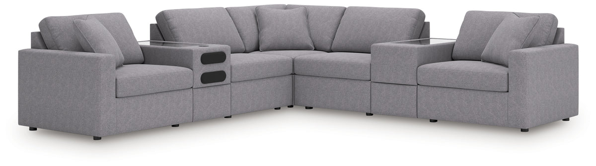 Best Deals Furniture - Ashley Furniture - Modmax 7-Piece Balanced Sectional with Audio and Storage Consoles - RAF 7-Piece Balanced Sectional with Audio and Storage Consoles - 92104S69