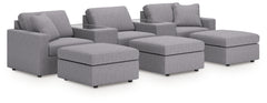 Best Deals Furniture - Ashley Furniture - Modmax 5-Piece Sectional and 3 Ottomans - 5-Piece Sectional and 3 Ottomans / Granite - 92104U19