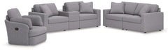 Best Deals Furniture - Ashley Furniture - Modmax 3-Piece Sectional Sofa, 2-Piece Sectional Loveseat and Swivel Glider Recliner - 3-Piece Sectional Sofa, 2-Piece Sectional Loveseat and Swivel Glider Recliner / Granite - 92104U23