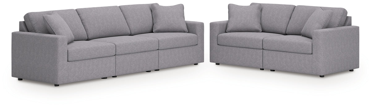 Best Deals Furniture - Ashley Furniture - Modmax 3-Piece Sectional Sofa and 2-Piece Sectional Loveseat - 3-Piece Sectional Sofa and 2-Piece Sectional Loveseat / Granite - 92104U20