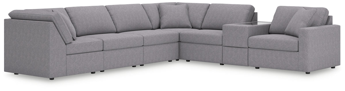 Best Deals Furniture - Ashley Furniture - Modmax 7-Piece Sectional - 7-Piece Sectional with Storage Console - 92104S32